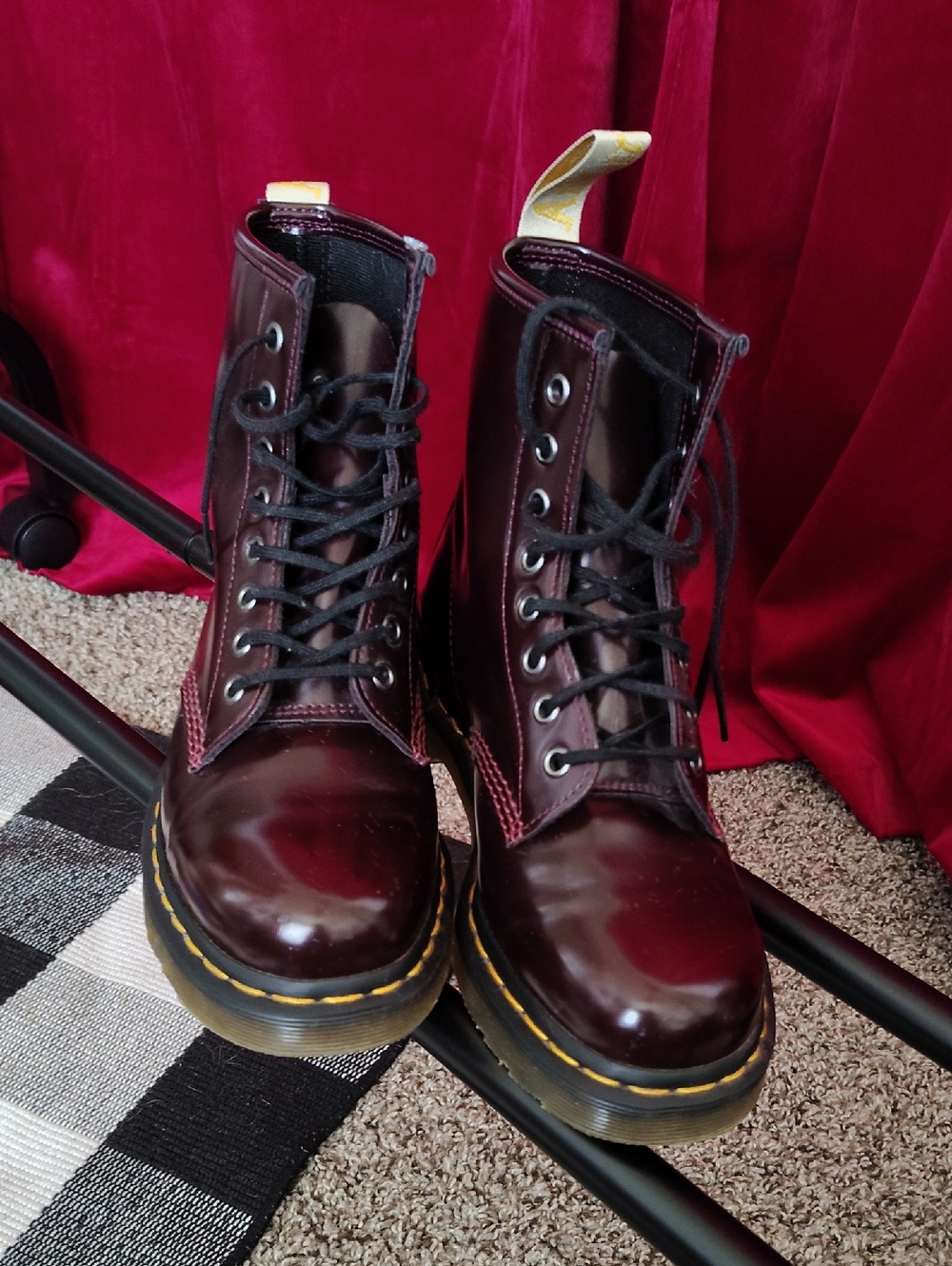 Dr. Martens Women's Burgundy Lace-Up Combat Boots
